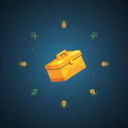 Best AI productivity tools 2026 - glowing toolbox with robot icons illustration