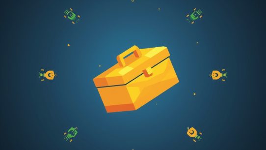 Best AI productivity tools 2026 - glowing toolbox with robot icons illustration