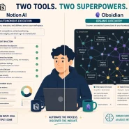 Notion AI vs Obsidian 2026 contrast autonomous task execution database versus organic knowledge graph linked research notes